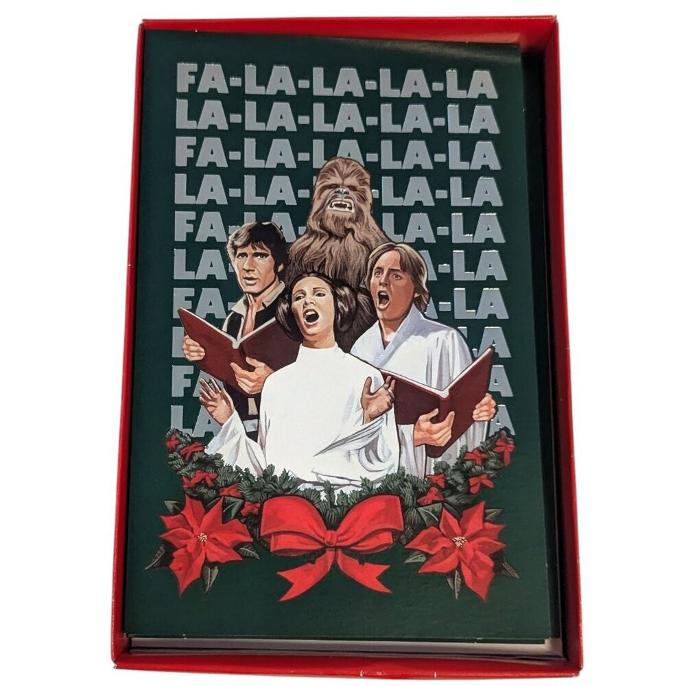 Holiday Star Wars Caroling Cards Christmas Princess Leia Chewbacca Luke Han 9 Ct
